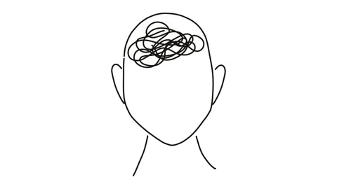 Human Head with Scribbled Mind 스톡 동영상 326879266