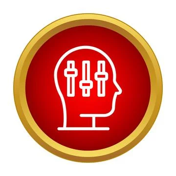 Human head showing brain control settings icon 库存插图