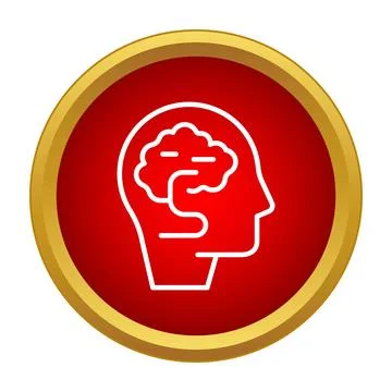 Human head showing brain having a thought Stock Illustration