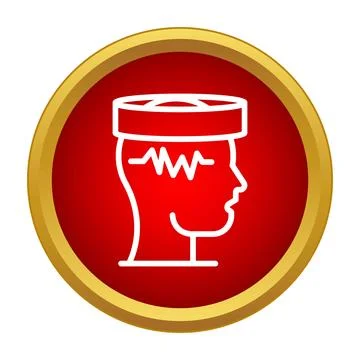 Human head showing brain wave activity icon 스톡 일러스트