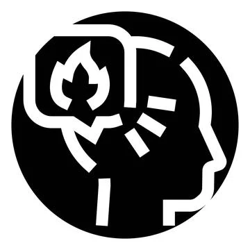 Human head showing burning thought bubble concept Stock Illustration