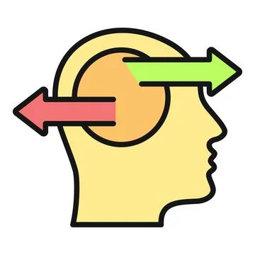 Human head showing decision making process and choice Stock Illustration