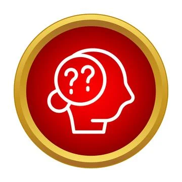 Human head showing question marks for confusion and doubt Stock Illustration