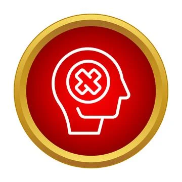 Human head showing rejected incorrect negative thinking concept Stock Illustration