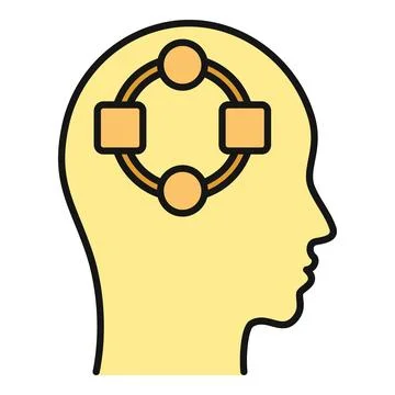 Human head showing thinking process and data flow Stock Illustration