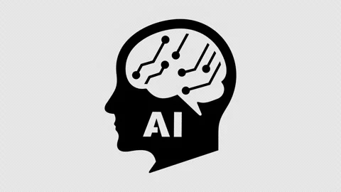 Human head silhouette with brain and circuit, AI, technology, and thinking power Stock Footage 309921403