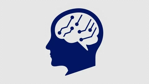 Human head silhouette with brain and circuit, AI, technology, and thinking power Stock Footage 309921431