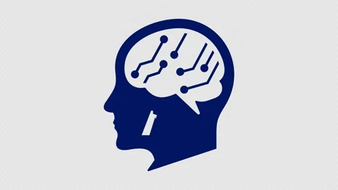 Human head silhouette with brain and circuit, AI, technology, and thinking power Stock Footage 309921441