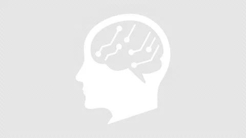Human head silhouette with brain and circuit, AI, technology, and thinking power Stock Footage 309921471