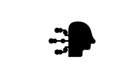 Human head silhouette with circuit nodes animation isolated on white background 스톡 동영상 339538812