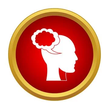 Human head silhouette generating a thought bubble idea Stock Illustration