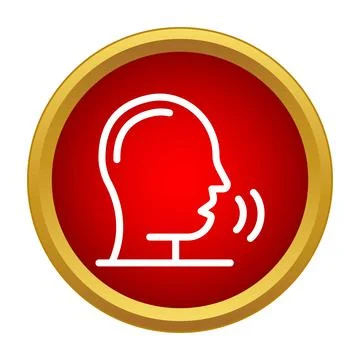Human head silhouette generating voice sound waves Stockillustratie