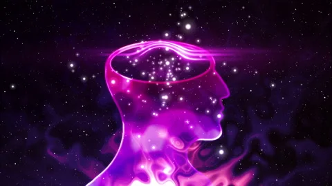 Human Head Silhouette with intelligence particle effect Stock Footage 160606233