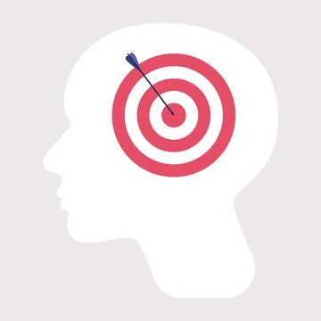 Human head silhouette with target Stock Illustration