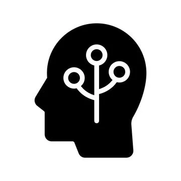 Human Head Silhouette with Tree Branches Representing Growth and Mindfulness Illustrazione stock