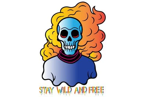 Human head skulls, vector illustration. Stock Illustration