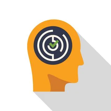 Human head with solved maze inside representing problem solving Illustrazione stock