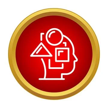 Human head solving complex geometric problem concept Stock Illustration