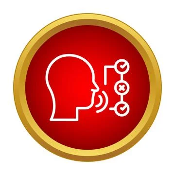 Human head speaking decision task checklist icon Illustration
