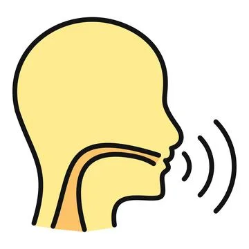 Human head speaking with sound waves illustration Stock Illustration