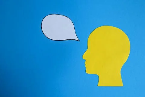 Human Head with Speech Bubble Concept Stock Photos