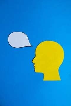 Human Head with Speech Bubble Concept Foto stock