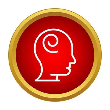 Human head with spiral representing mental health and confusion icon Stock Illustration
