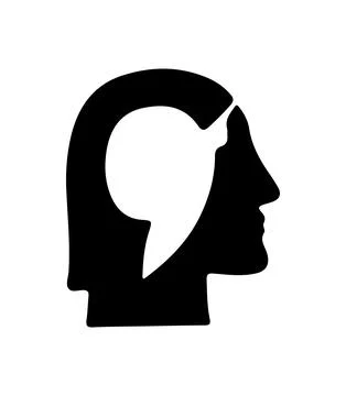 Human Head Symbol Flat Vector Illustration on White Background Ilustração Stock