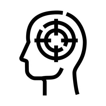 Human head with target focusing on clear objectives Stock Illustration