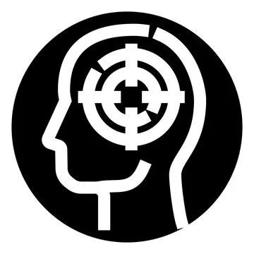 Human head with target icon for focus concept Stock Illustration