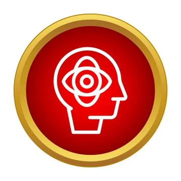 Human head with targeting eye icon symbol Stock Illustration