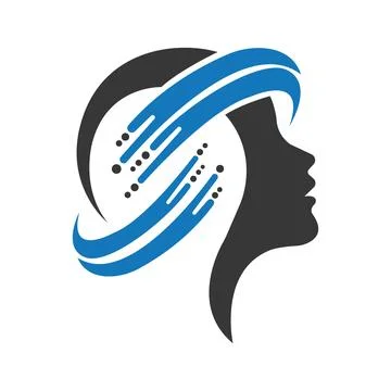 Human head technology logo design template. head digital technology inspiration  Illustrazione stock
