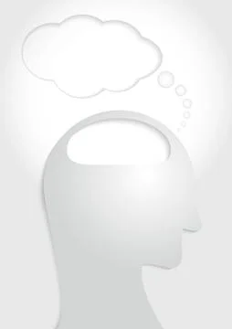 Human head think concept Stock Illustration