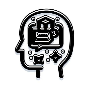 Human head thinking about real estate Stock Illustration