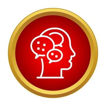 Human head thinking and communicating many ideas Stock Illustration