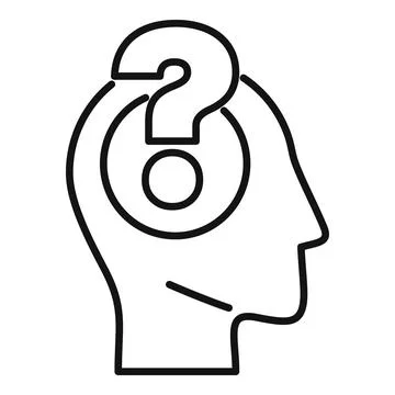 Human head thinking with question mark inside, problem solving concept Illustrazione stock