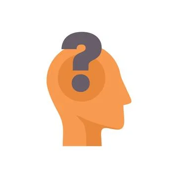 Human head thinking with question mark inside イラスト素材
