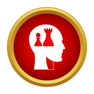 Human head thinking strategy with chess pieces Illustrazione stock
