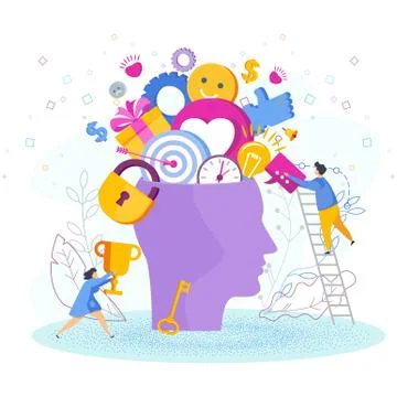 Human head with thoughts 스톡 일러스트