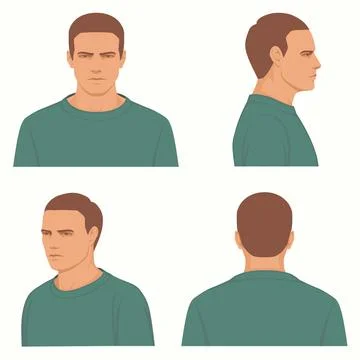 Human head, vector man face Stock Illustration