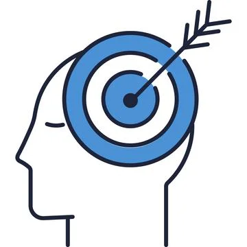 Human head vector target in mind icon on white Stock Illustration