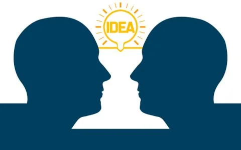 Human heads create a new idea Stock Illustration
