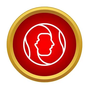 Human heads icon representing conflict or communication Stock Illustration