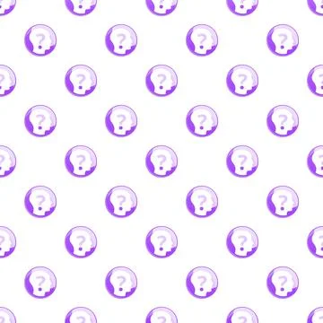 Human heads with question marks seamless pattern Stock Illustration