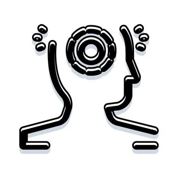 Human heads thinking with a gear mind Stock Illustration
