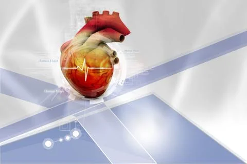 Human heart in abstract design. Stock Illustration