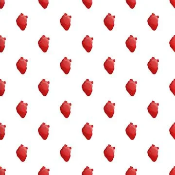 Human heart anatomical seamless pattern for medicine Stock Illustration