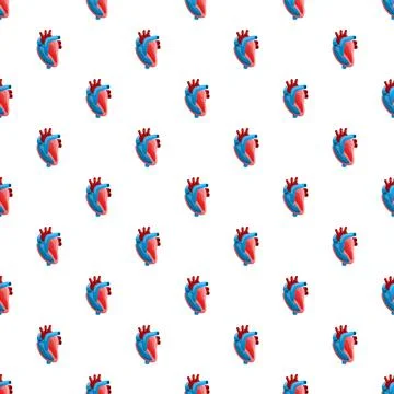 Human heart anatomy seamless pattern for medical health concept Stock Illustration