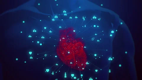 Human heart in the body Stock Footage 239034193