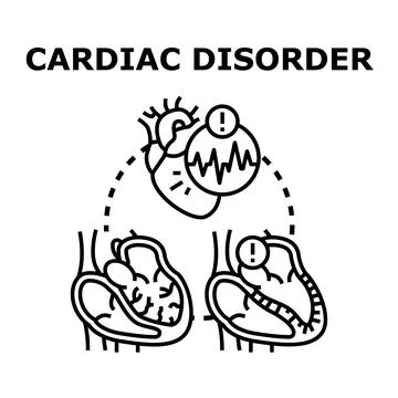 Human heart experiencing a common cardiac disorder concept Stock Illustration